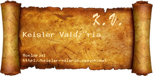 Keisler Valéria névjegykártya